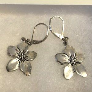 Silver Tone Heart Earrings